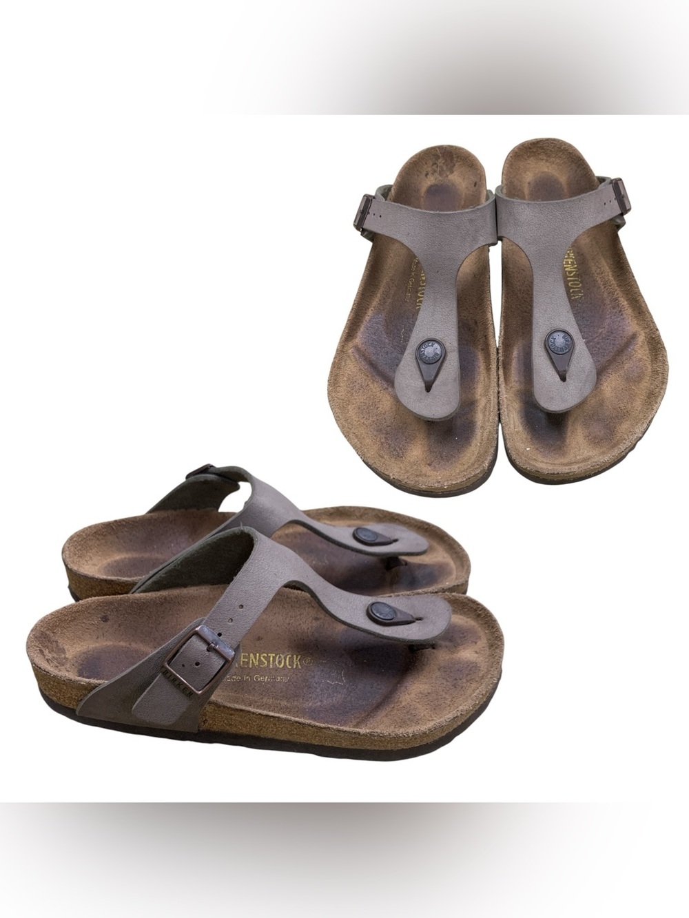 Birkenstock Taupe Gizeh Thong Sandals S7